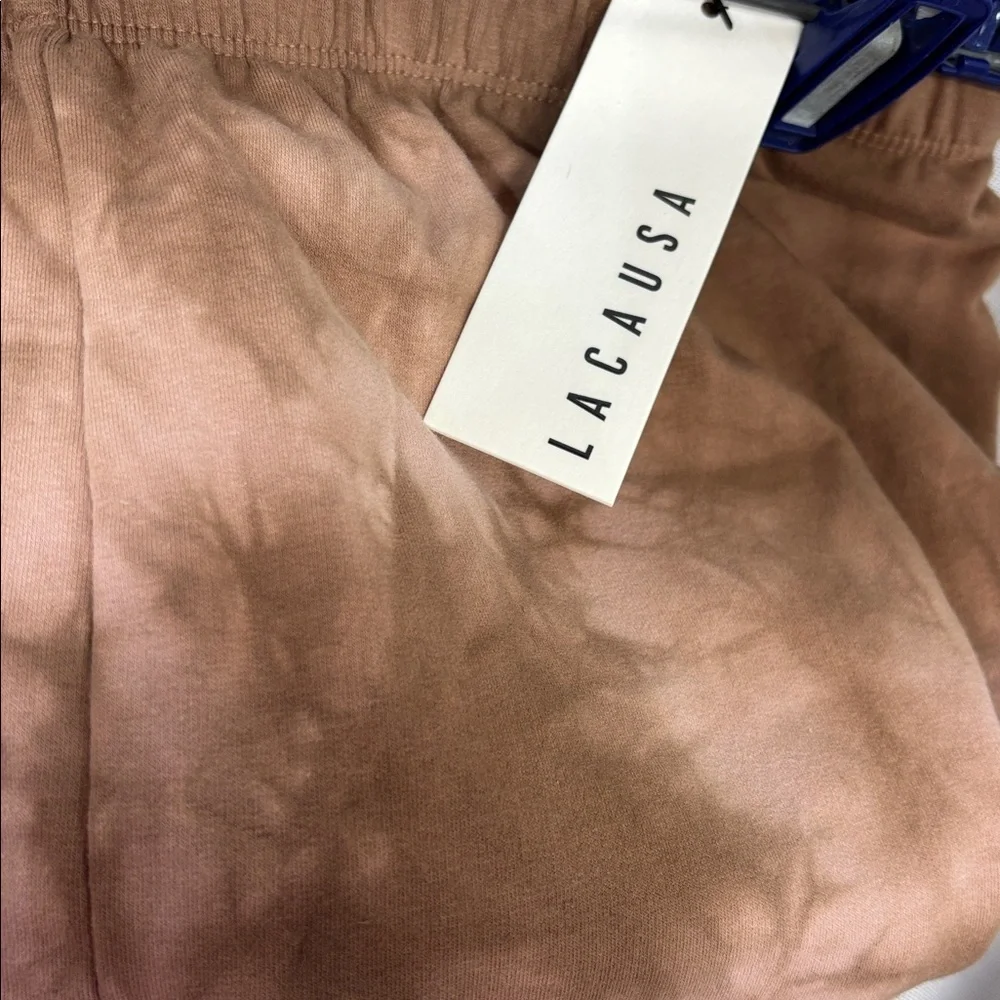 LACAUSA Earthy brown stretchy jogger cotton spandex  Tie-Dye Pants - Picture 6 of 9